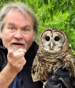 Stephen Lyn Bales with Barred Owl